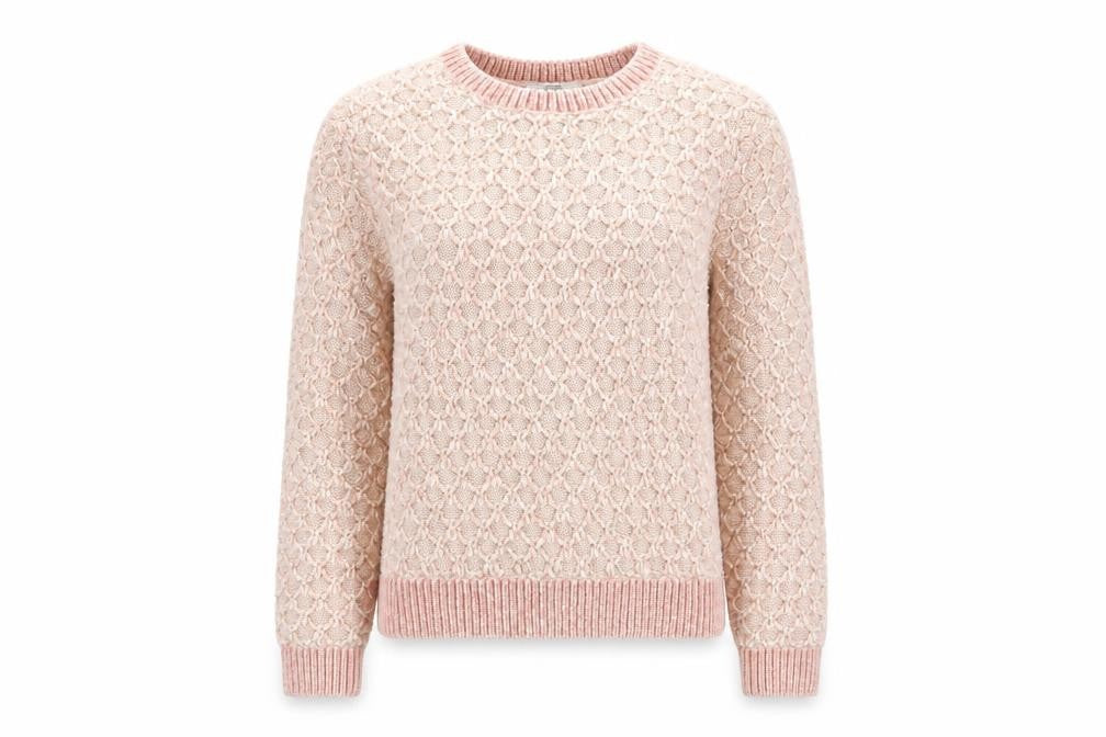 George Womens Pink Round Neck Argyle/Diamond Acrylic Pullover Jumper Size S