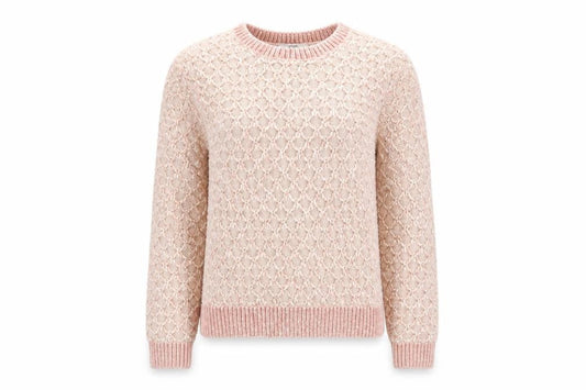 George Womens Pink Round Neck Argyle/Diamond Acrylic Pullover Jumper Size S