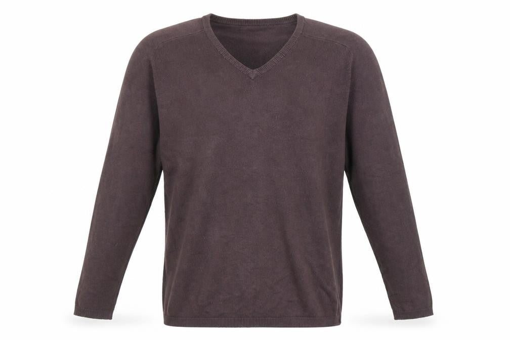 Marks & Spencer Mens Purple V-Neck Acrylic Pullover Jumper Size S