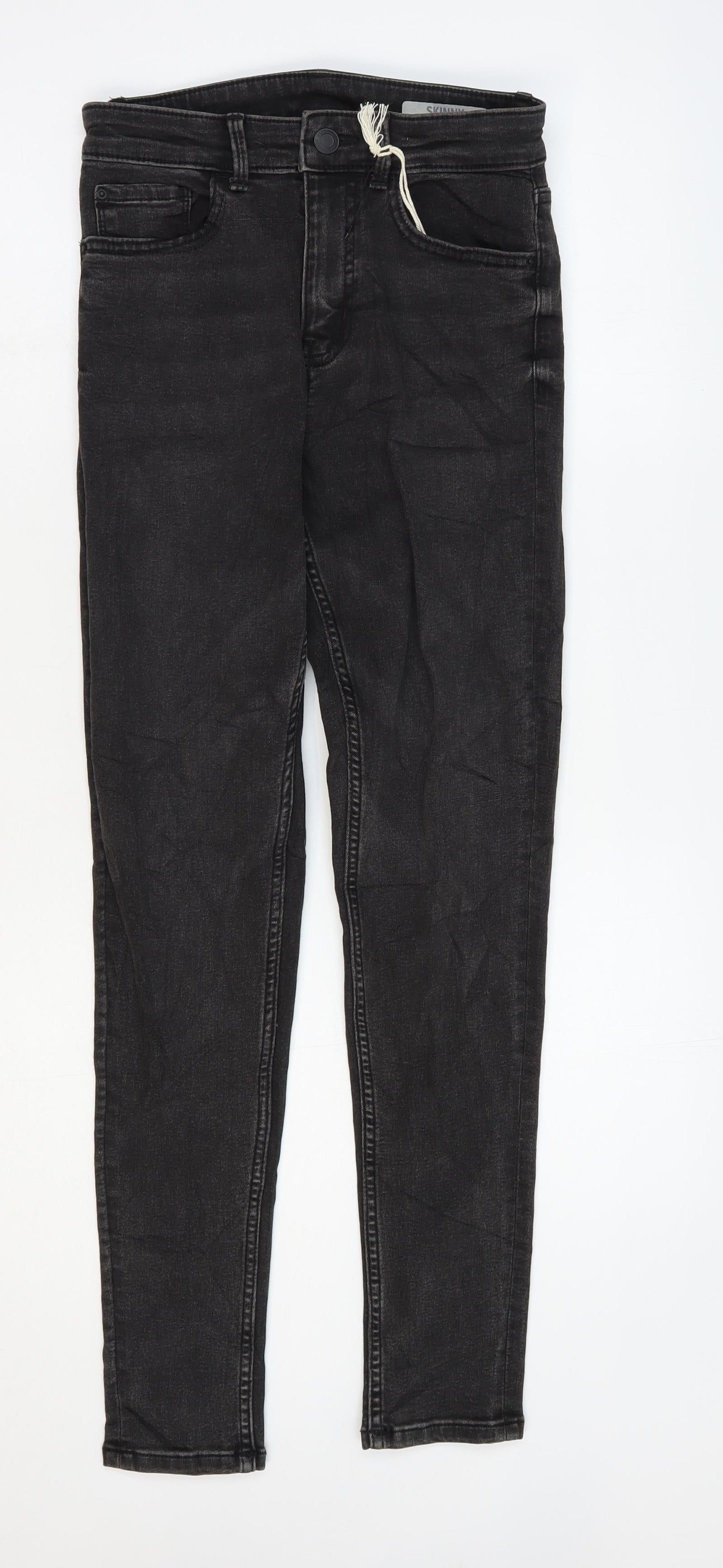 Marks and Spencer Womens Black Cotton Skinny Jeans Size 6 L28 in Regular Zip