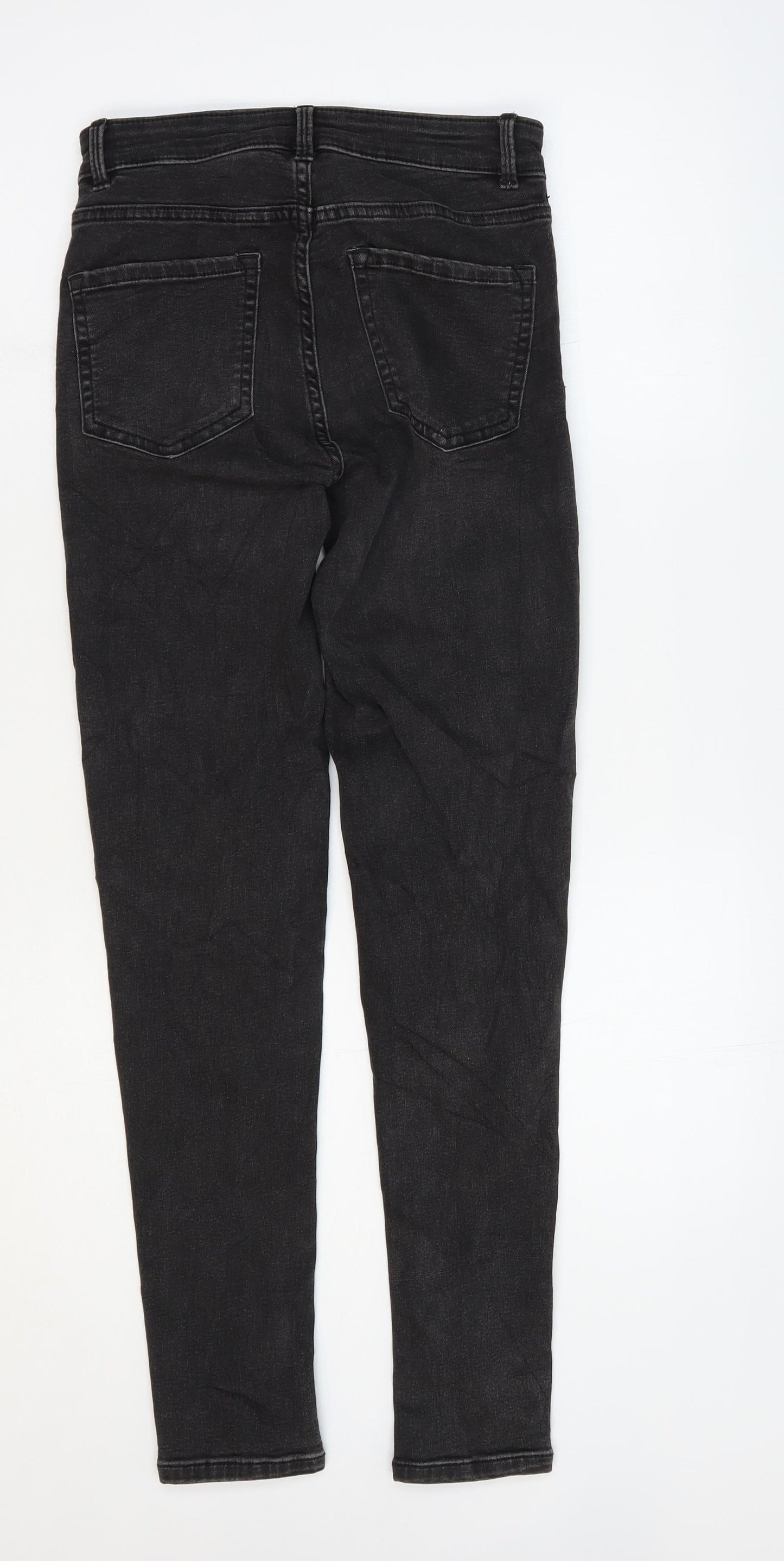 Marks and Spencer Womens Black Cotton Skinny Jeans Size 6 L28 in Regular Zip