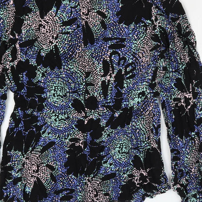 Marks & Spencer Womens Multicoloured Geometric Viscose Basic Blouse Size 8 Round Neck