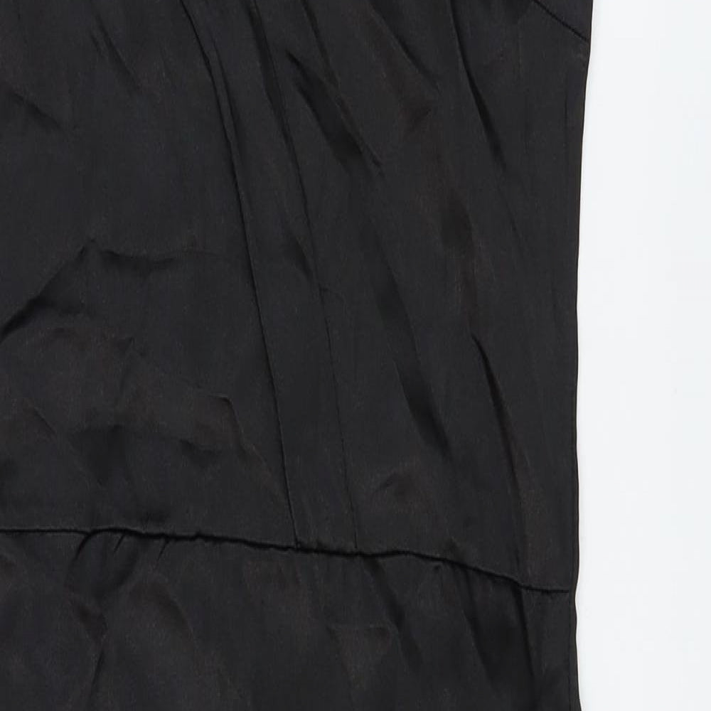 Femme Luxe Womens Black Polyester Bodycon Size 6 One Shoulder Zip