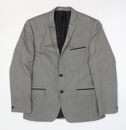 Red Herring Mens Grey Polyester Jacket Suit Jacket Size 42