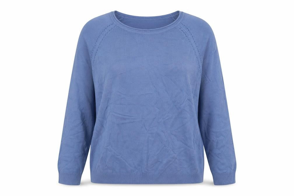 Ridge & Co Womens Blue Round Neck Acrylic Pullover Jumper Size 14