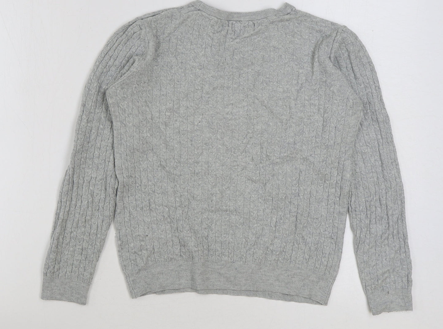 Matalan Womens Grey Round Neck Viscose Pullover Jumper Size 12