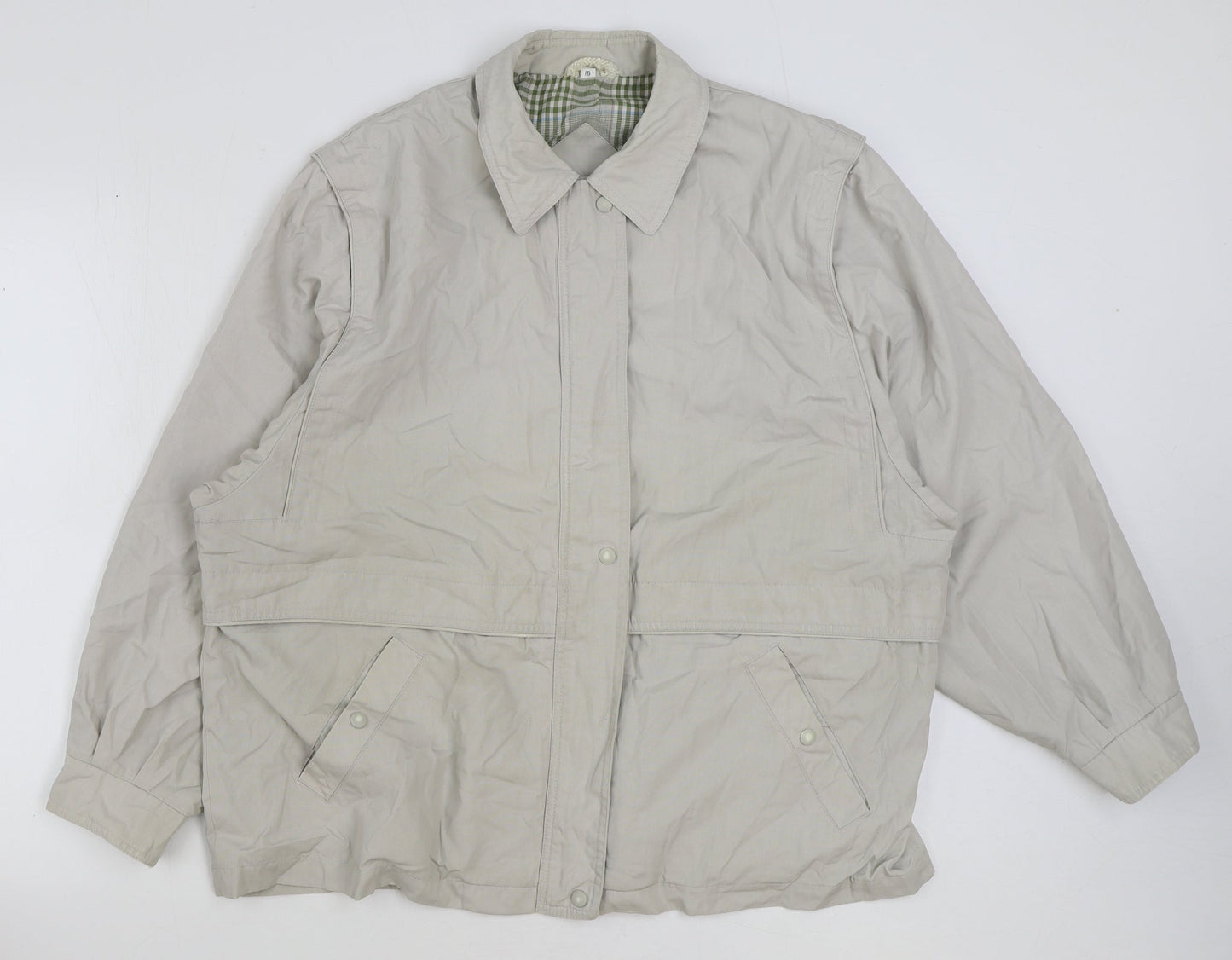 Telemac Womens Beige Rain Coat Coat Size 18 Zip
