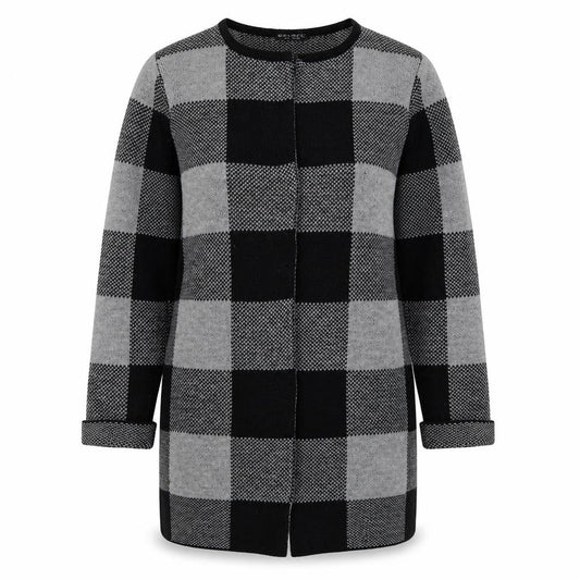 Select Womens Multicoloured V-Neck Check Acrylic Cardigan Jumper Size 16