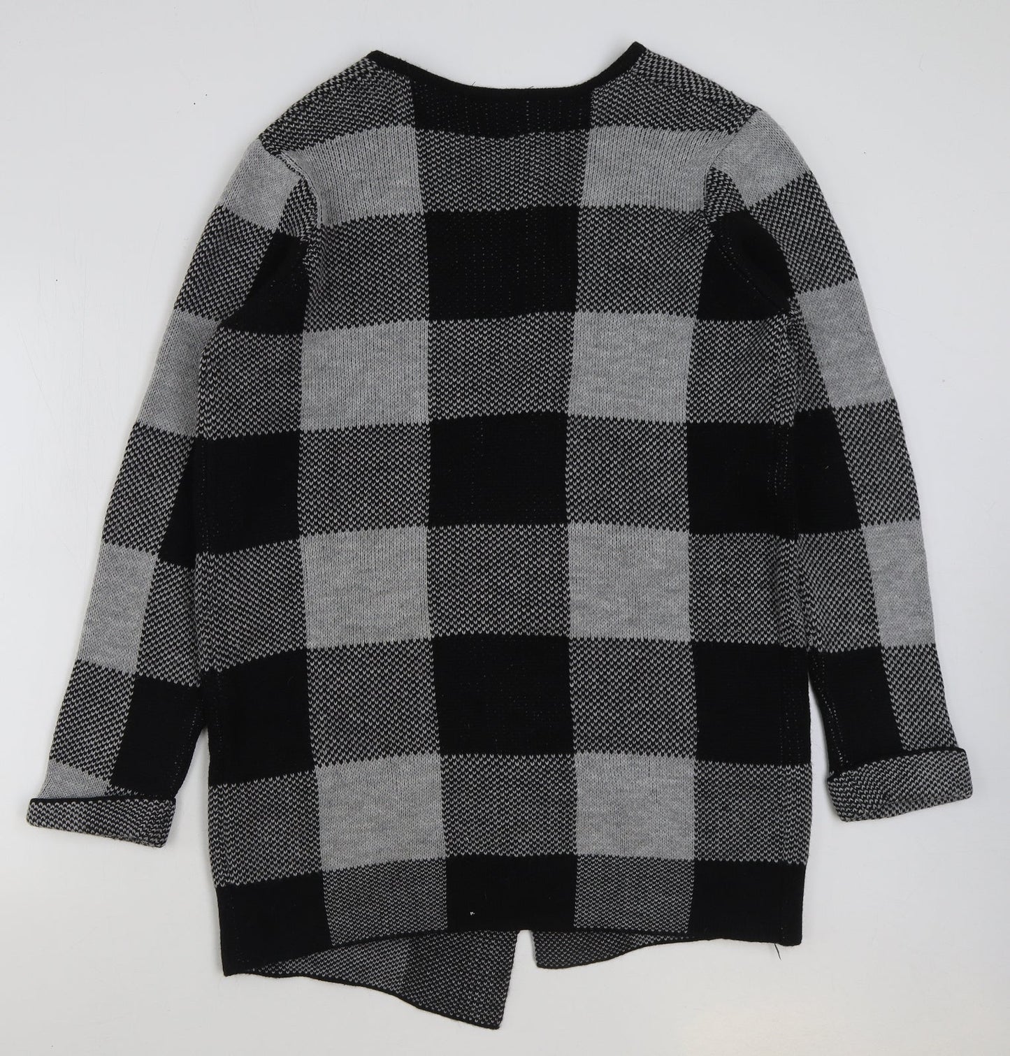 Select Womens Multicoloured V-Neck Check Acrylic Cardigan Jumper Size 16
