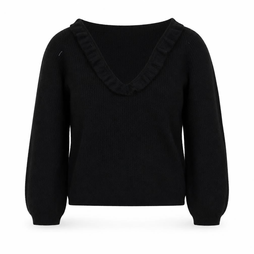 Marks & Spencer Womens Black Round Neck Acrylic Pullover Jumper Size 14