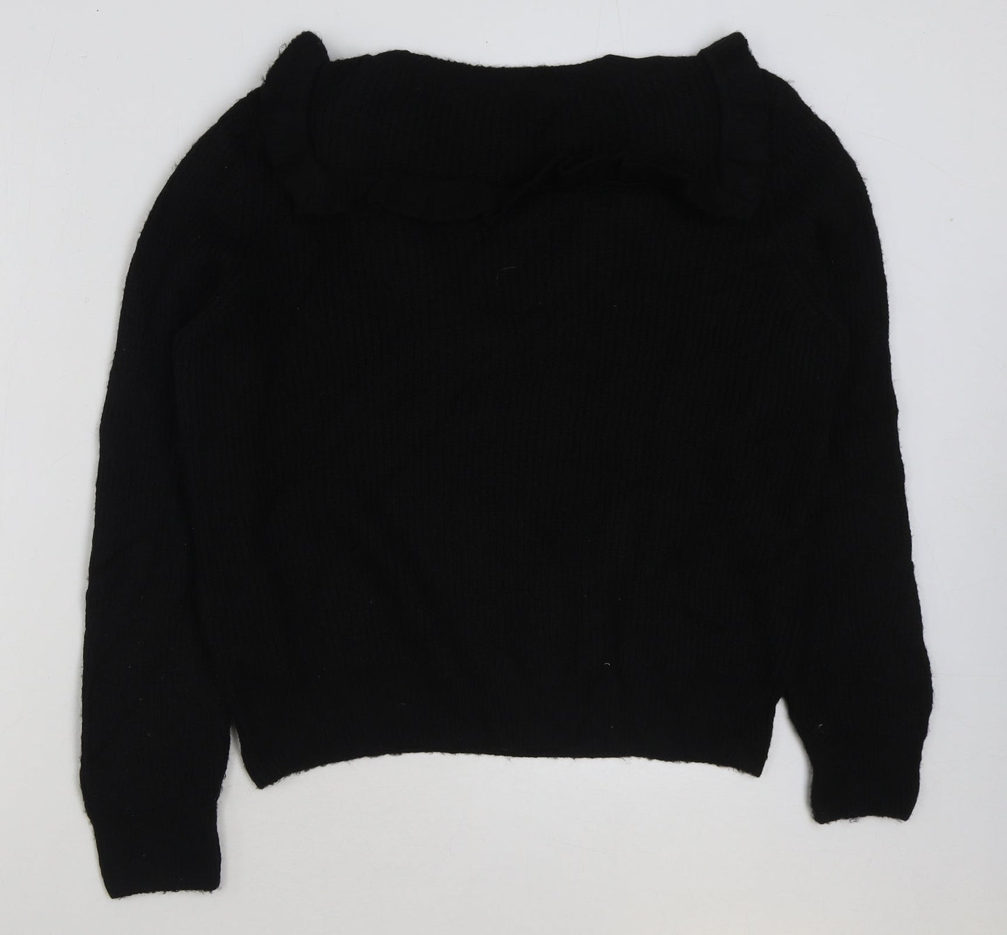 Marks and Spencer Womens Black Round Neck Acrylic Pullover Jumper Size 14