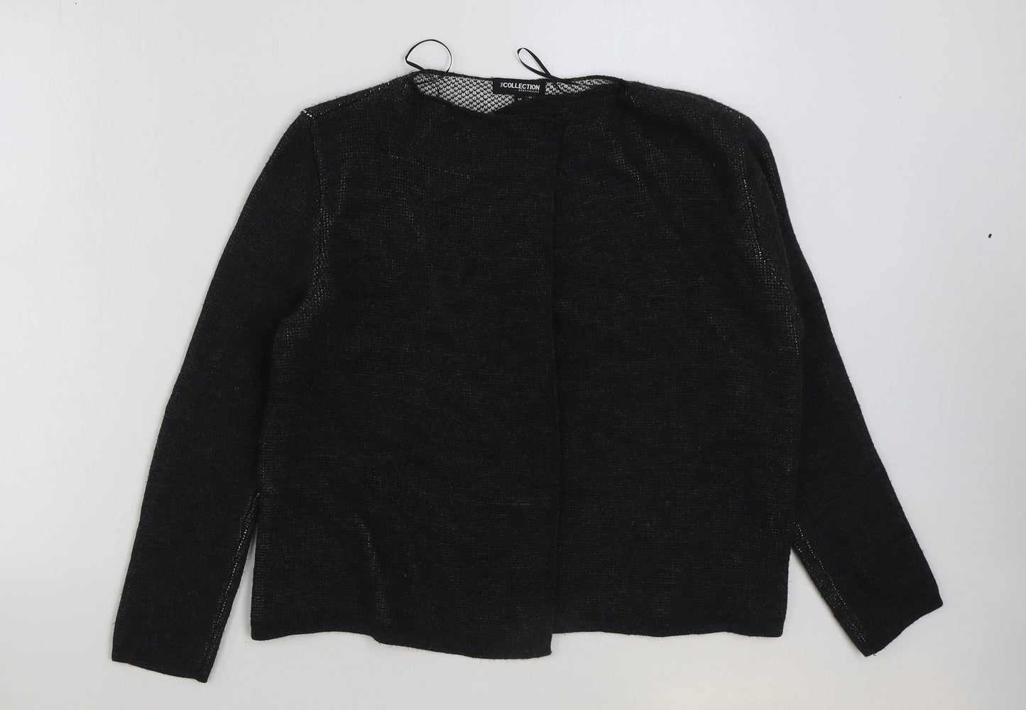 Debenhams Womens Grey Round Neck Acrylic Cardigan Jumper Size 14