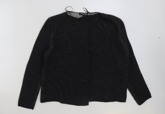 Debenhams Womens Grey Round Neck Acrylic Cardigan Jumper Size 14