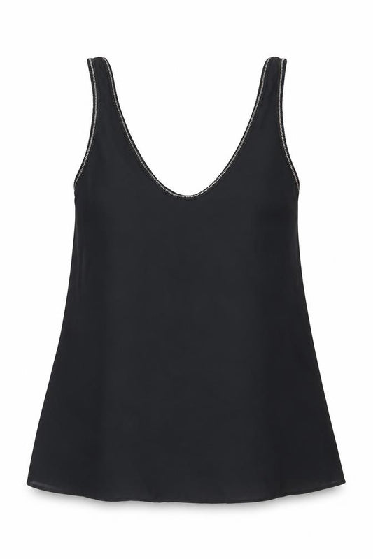 Marks and Spencer Womens Black Polyester Jersey Tank Size 6 Round Neck