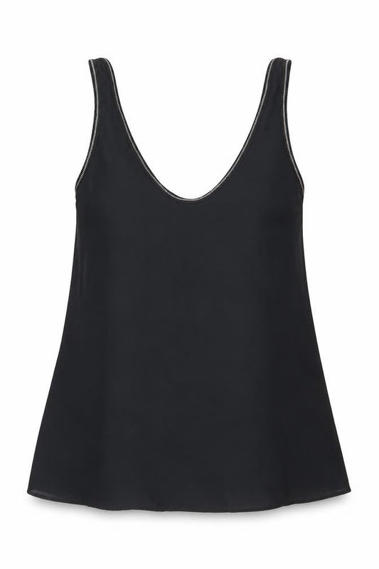Marks and Spencer Womens Black Polyester Jersey Tank Size 6 Round Neck
