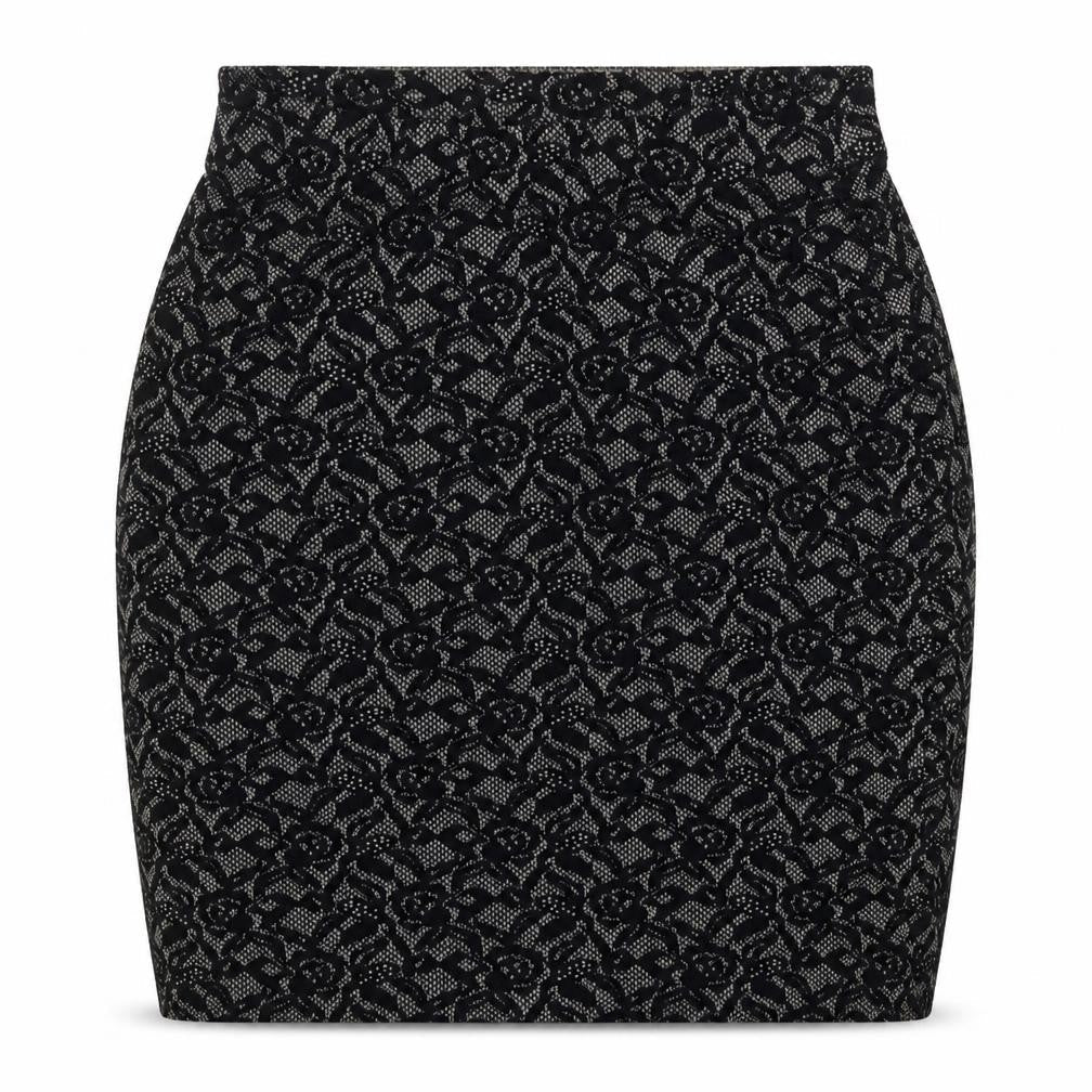 Vevomoda Womens Black Floral Polyester Mini Skirt Size XS