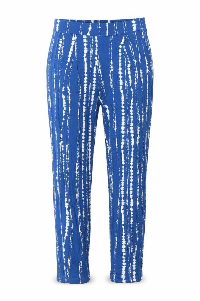 Marks & Spencer Womens Blue Striped Polyester Capri Leggings Size 6 L28 in