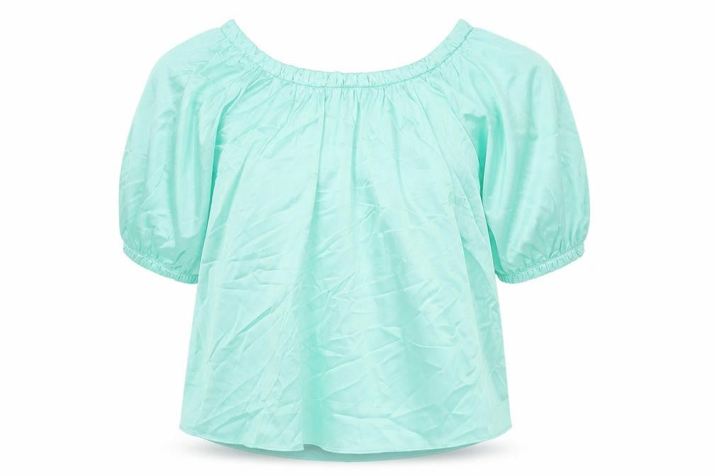Marks & Spencer Womens Green Polyester Basic T-Shirt Size 12 Round Neck