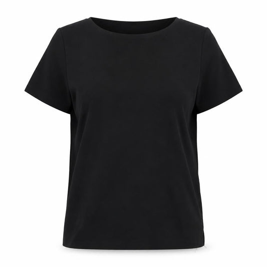 Marks and Spencer Womens Black Polyester Basic T-Shirt Size 8 Round Neck