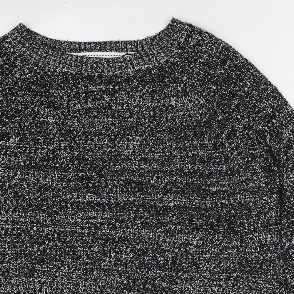 Papaya Womens Black Round Neck Polyester Pullover Jumper Size L