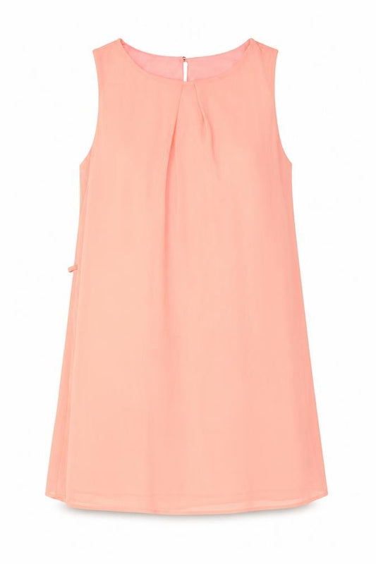 Primark Womens Pink Polyester A-Line Size 12 Round Neck Button