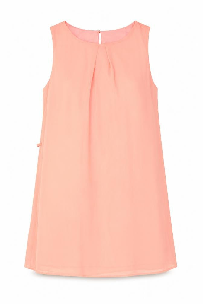 Primark Womens Pink Polyester A-Line Size 12 Round Neck Button