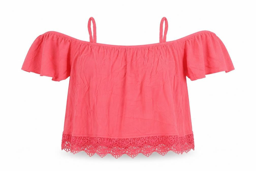 Buffalo by David Bitton Girls Pink Vinyl Basic Tank Size 12-13 Years Square Neck Pullover