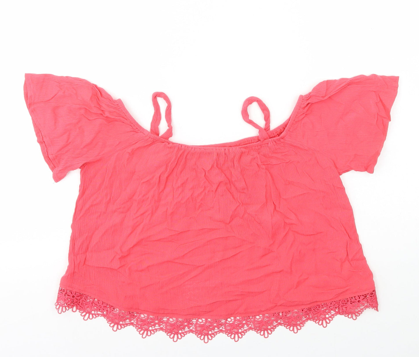 Buffalo by David Bitton Girls Pink Vinyl Basic Tank Size 12-13 Years Square Neck Pullover