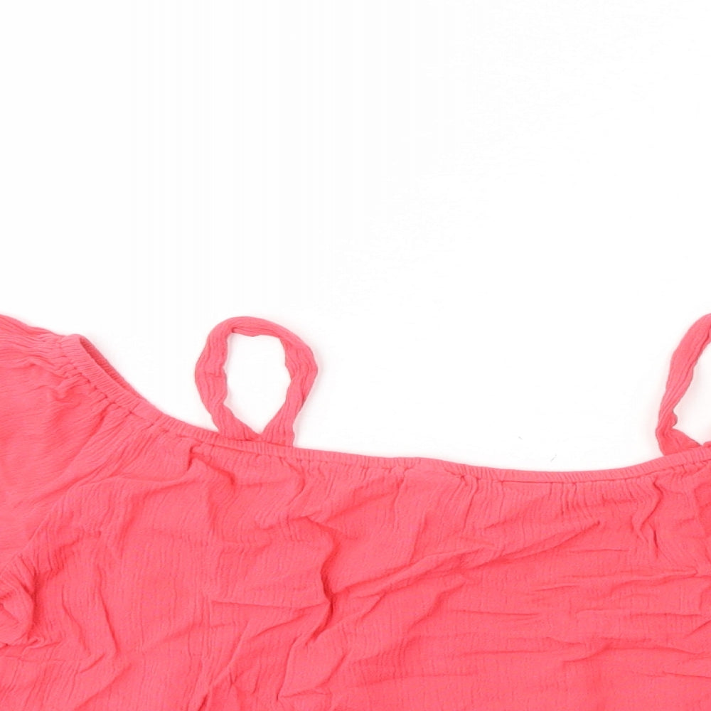Buffalo by David Bitton Girls Pink Vinyl Basic Tank Size 12-13 Years Square Neck Pullover