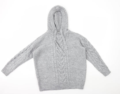 Falmer Heritage Mens Grey Round Neck Polyester Pullover Jumper Size M