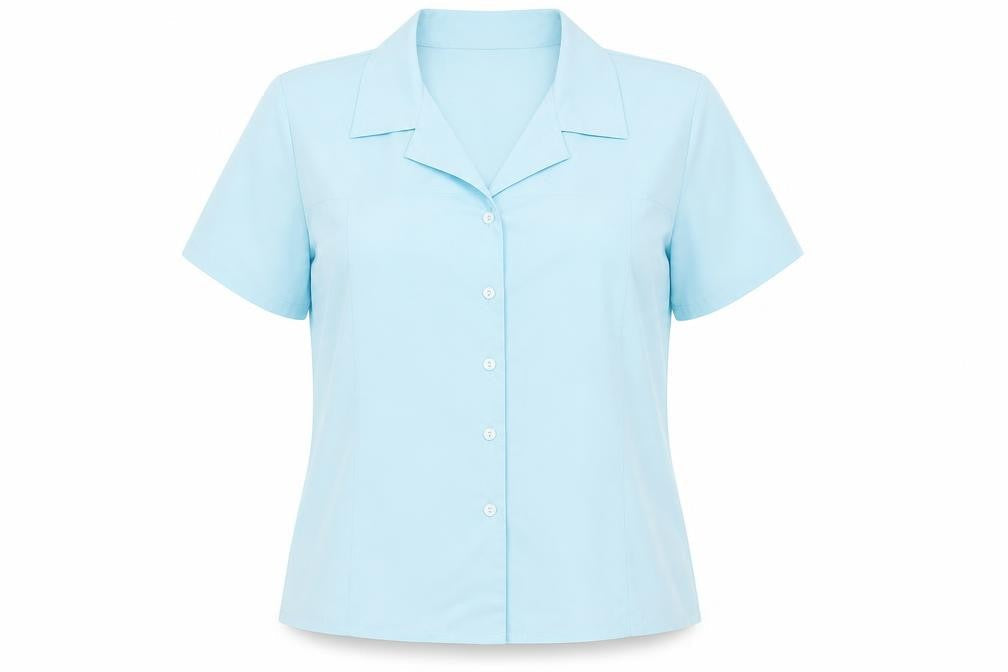Style Collection Womens Blue Polyester Basic Button-Up Size 14 Collared
