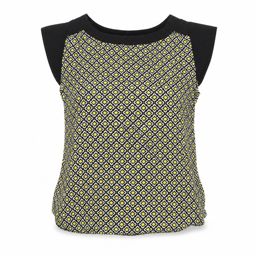 Dorothy Perkins Womens Multicoloured Geometric Viscose Basic Blouse Size 8 Round Neck