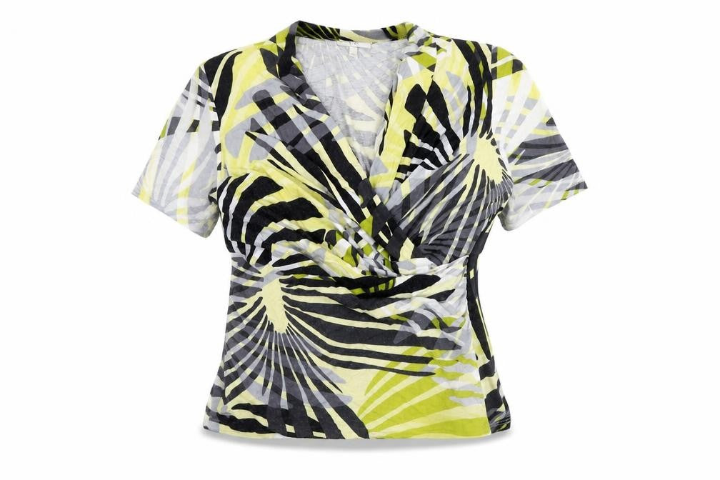 Country Casuals Womens Multicoloured Geometric Viscose Basic Blouse Size S V-Neck
