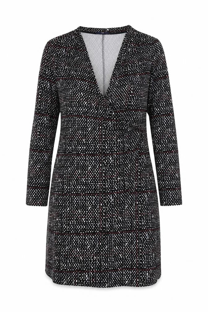 Gap Womens Black Geometric Viscose Wrap Dress Size S V-Neck Pullover