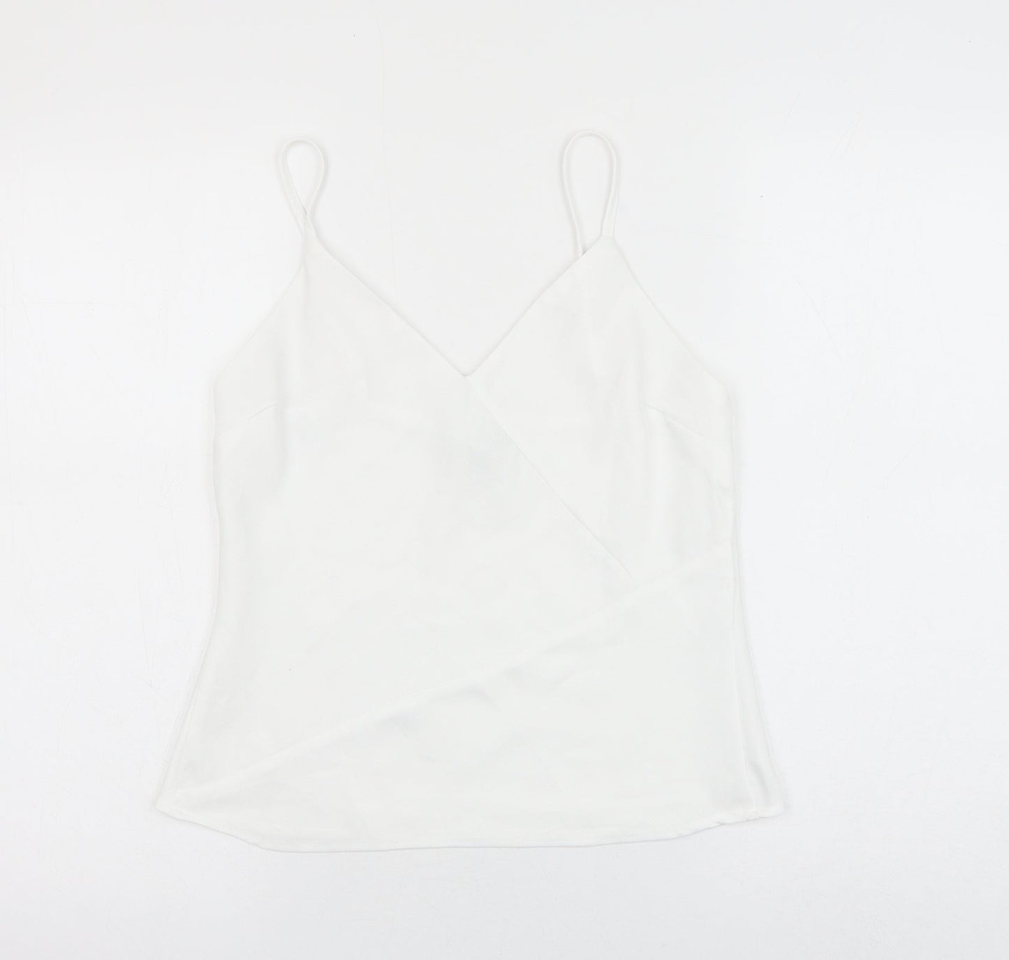River Island Womens White Polyester Camisole Tank Size 8 V-Neck