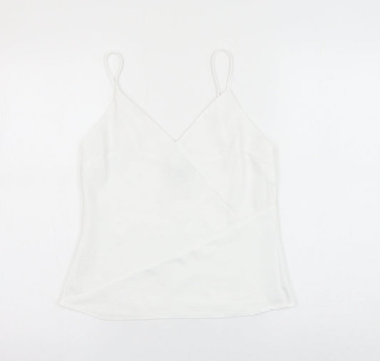 River Island Womens White Polyester Camisole Tank Size 8 V-Neck