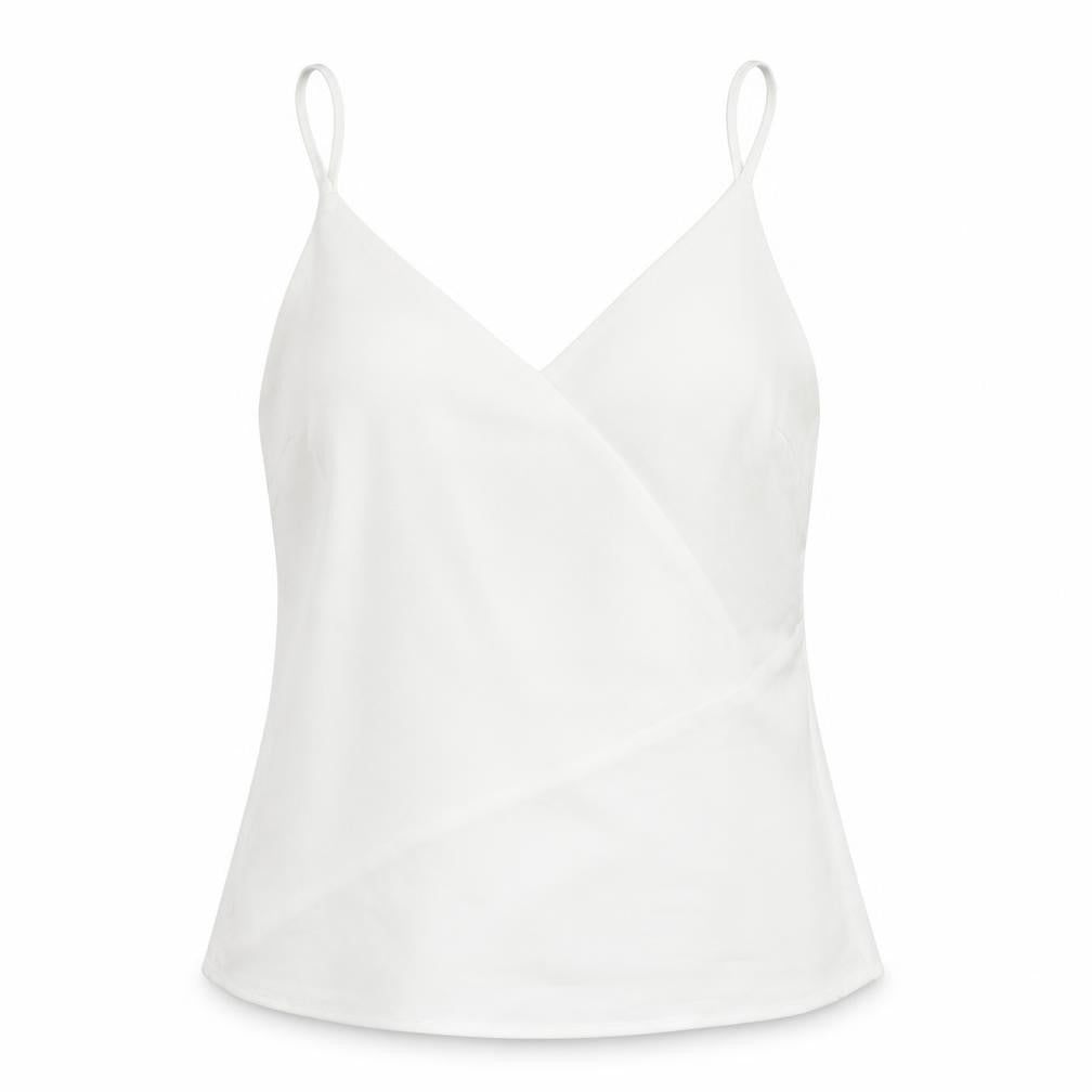 River Island Womens White Polyester Camisole Tank Size 8 V-Neck