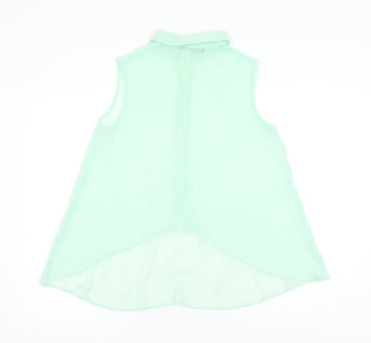 Atmosphere Womens Green Polyester Basic Button-Up Size 12 Collared