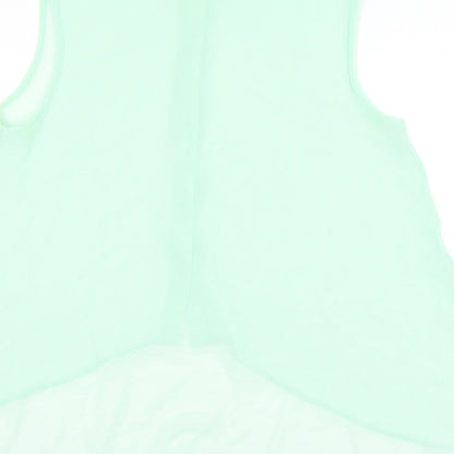 Atmosphere Womens Green Polyester Basic Button-Up Size 12 Collared