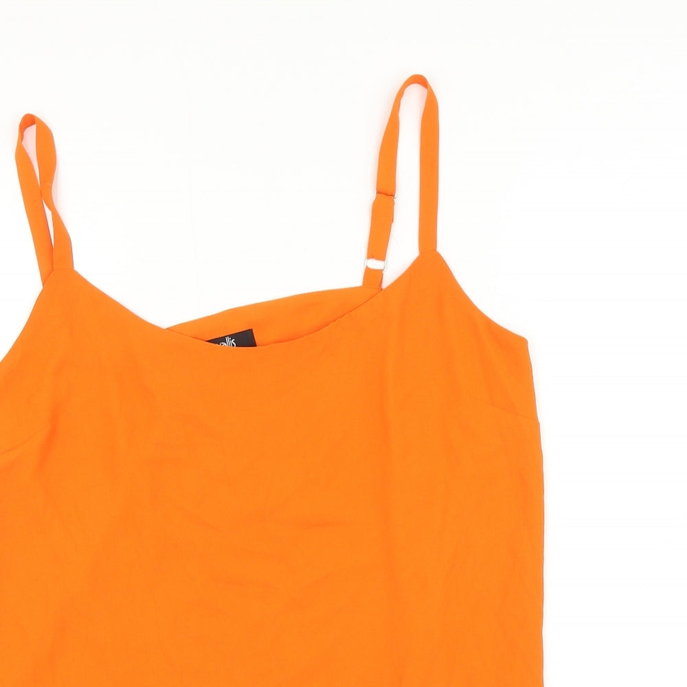 Wallis Womens Orange Polyester Camisole Tank Size 10 Round Neck