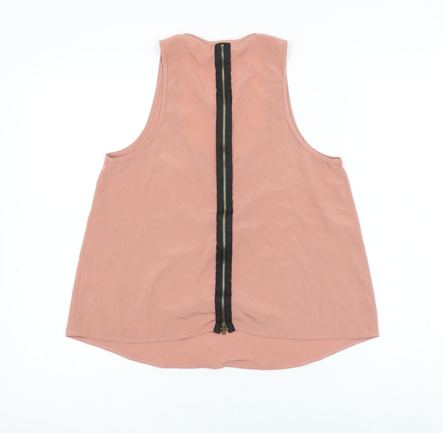 Topshop Womens Pink Polyester Camisole Tank Size 8 Scoop Neck