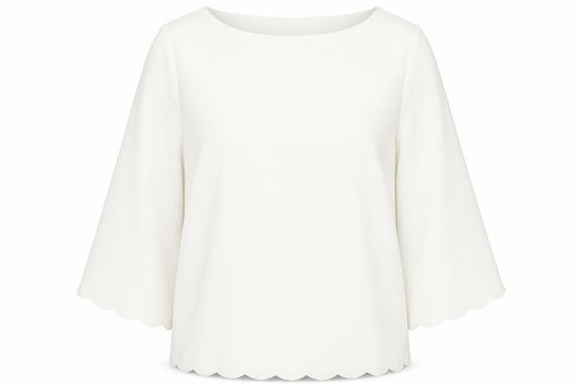 H&M Womens White Polyester Basic Blouse Size 16 Round Neck