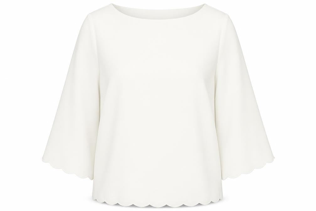 H&M Womens White Polyester Basic Blouse Size 16 Round Neck