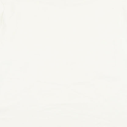 H&M Womens White Polyester Basic Blouse Size 16 Round Neck