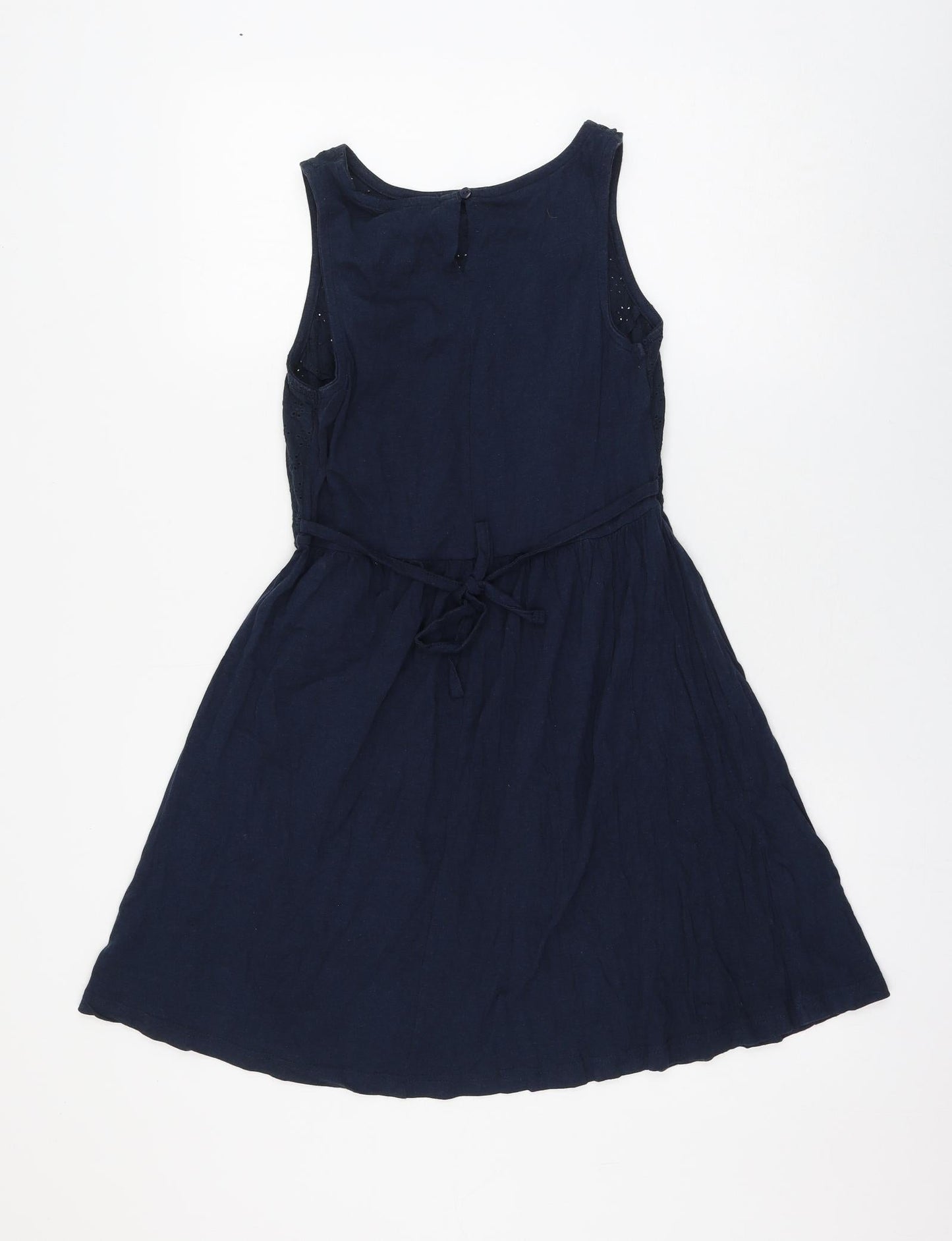 Atmosphere Womens Blue Geometric Cotton Skater Dress Size 8 Round Neck Pullover