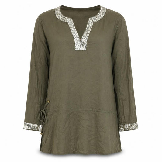 George Womens Green Cotton Shift Size 12 V-Neck Pullover