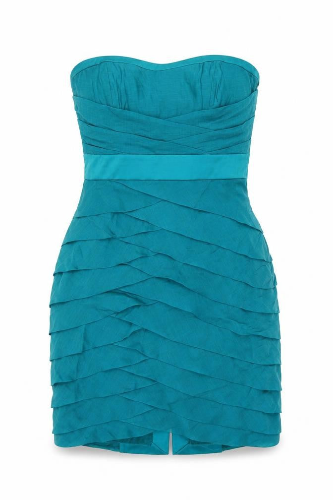 Coast Womens Blue Lyocell Mini Size 12 Off the Shoulder Zip