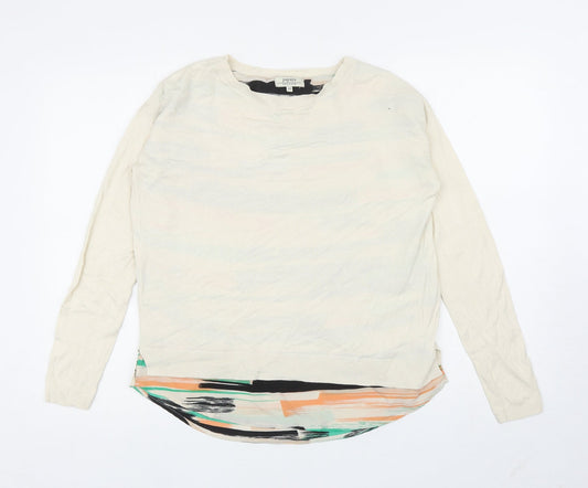 Papaya Womens Ivory Boat Neck Viscose Pullover Jumper Size 10