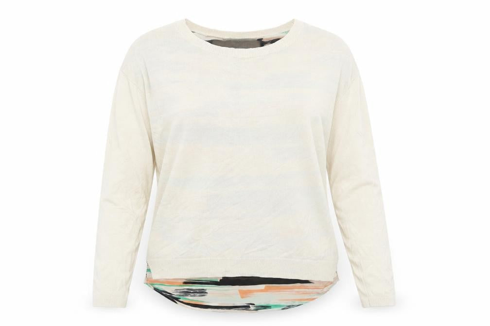 Papaya Womens Ivory Boat Neck Viscose Pullover Jumper Size 10