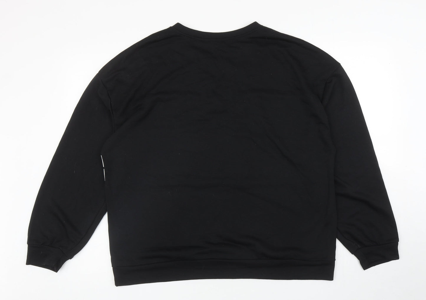 SheIn Mens Black Striped Polyester Pullover Sweatshirt Size XL - Colourblock